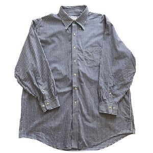 Brooks Brothers Original Button Down Dress Shirt Men's 17 1/2-2/3 Blue Checkered